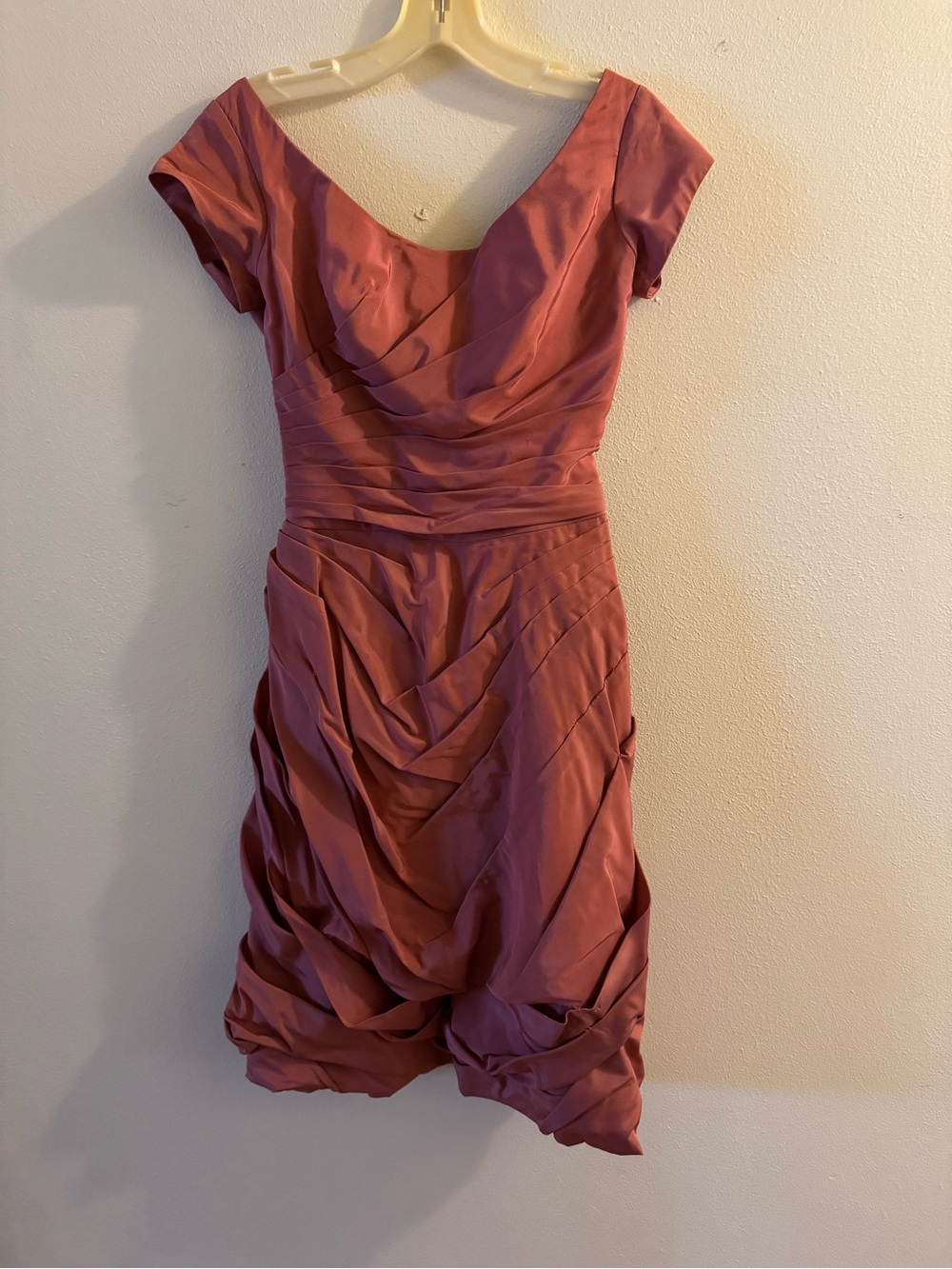 Draped Cocktail Dress in Dusty Rose